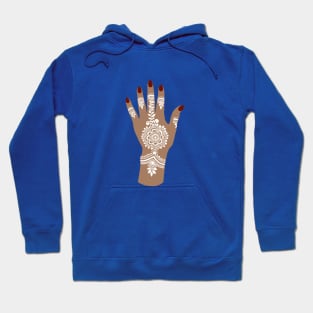 White Henna Tattoo - White Mehendi - Henna Hand Hoodie